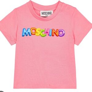 Moschino Pink inflatable logo Kids baby T-Shirt pink